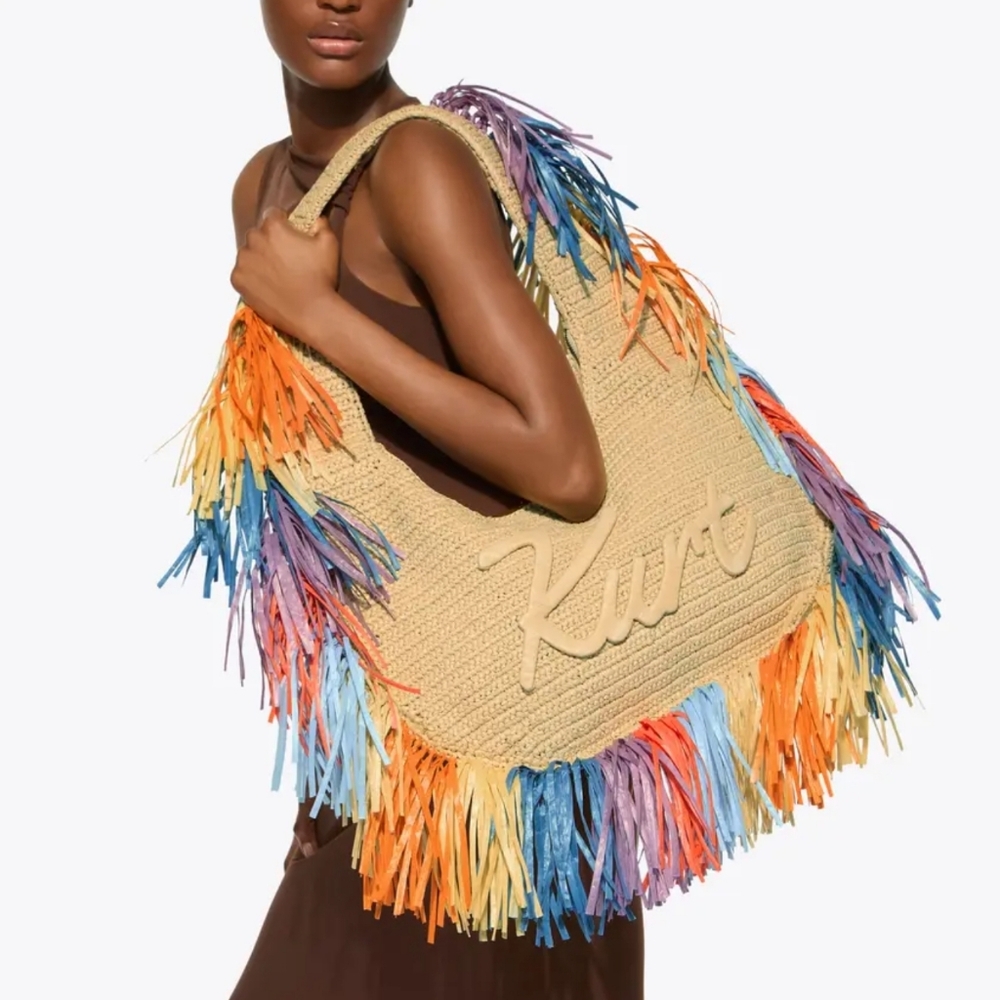 Kurt Geiger London Summer Purse Colorful Fringe Hobo Large Tote Summer Bag